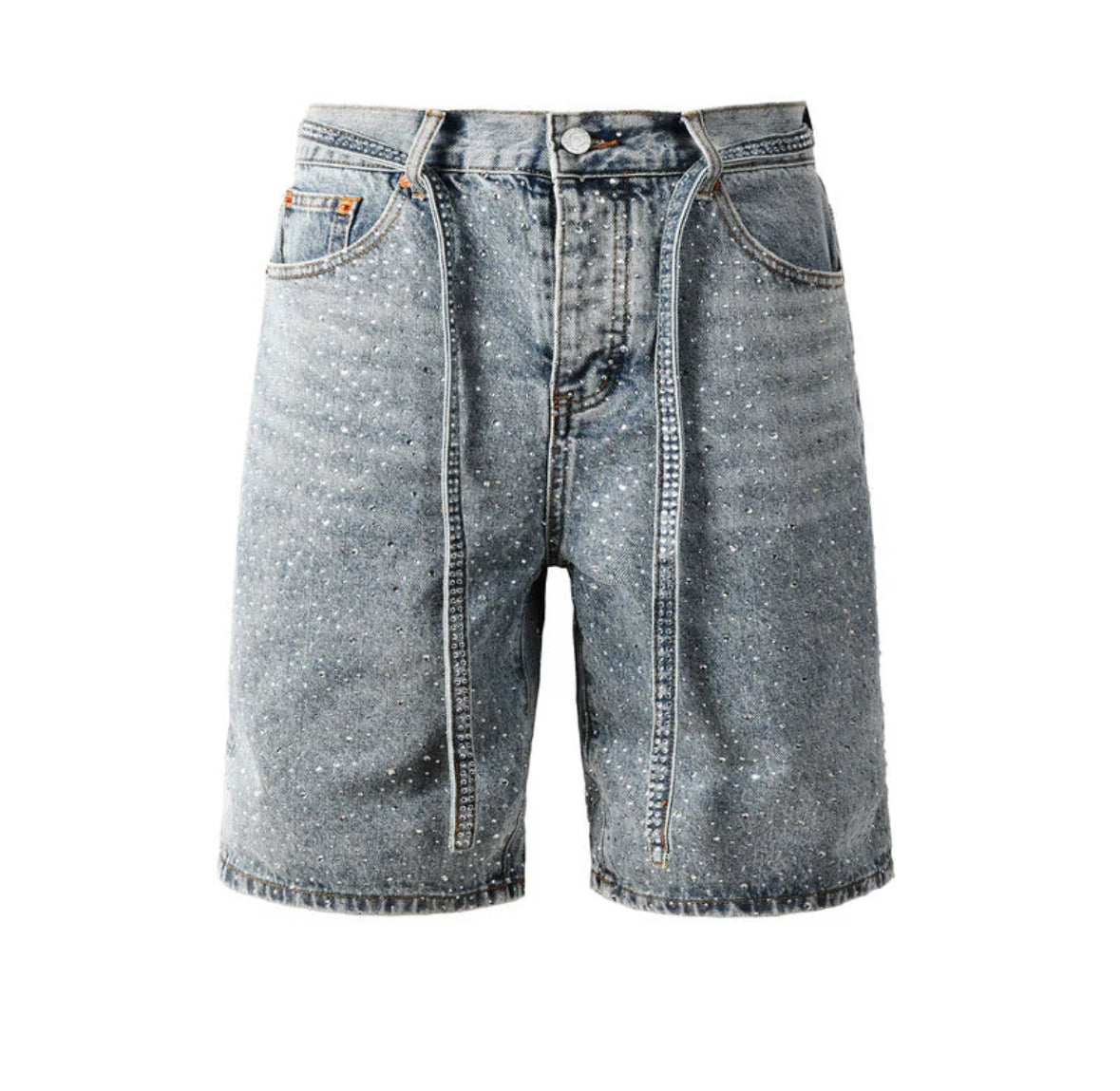 PURPLE RHINESTONE JORTS