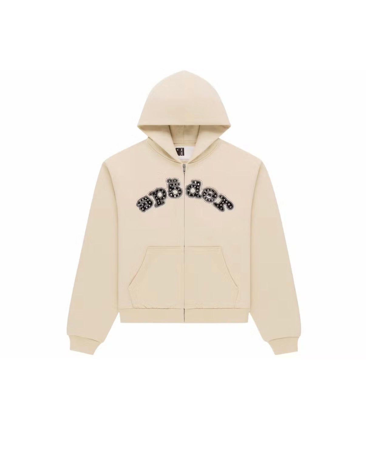 Sp5der Mixed Stone OG V2 Zip Hoodie 'Cream'