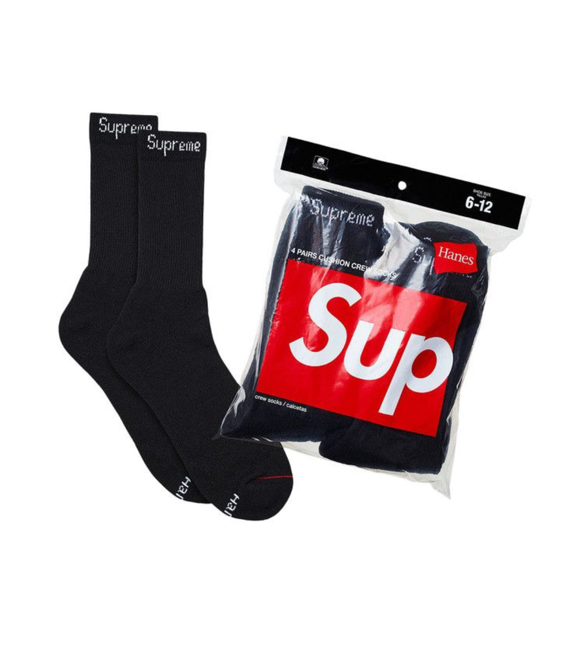 CREW SOCKS (4 PACK) BLACK
