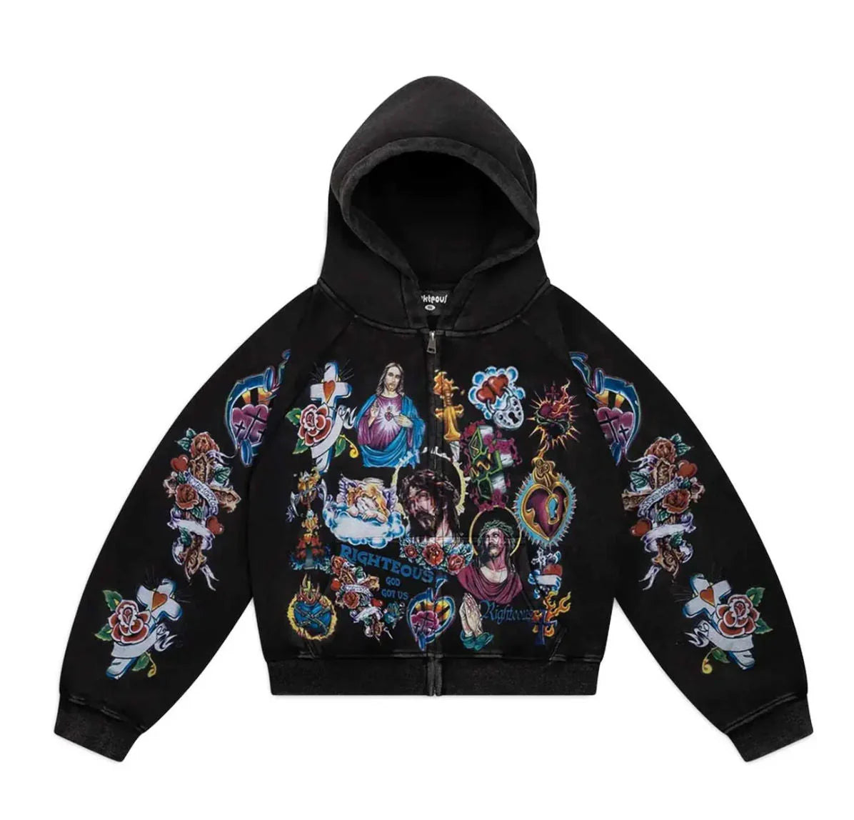 RISEN KING RIGHTEOUS BLACK ZIP-UP