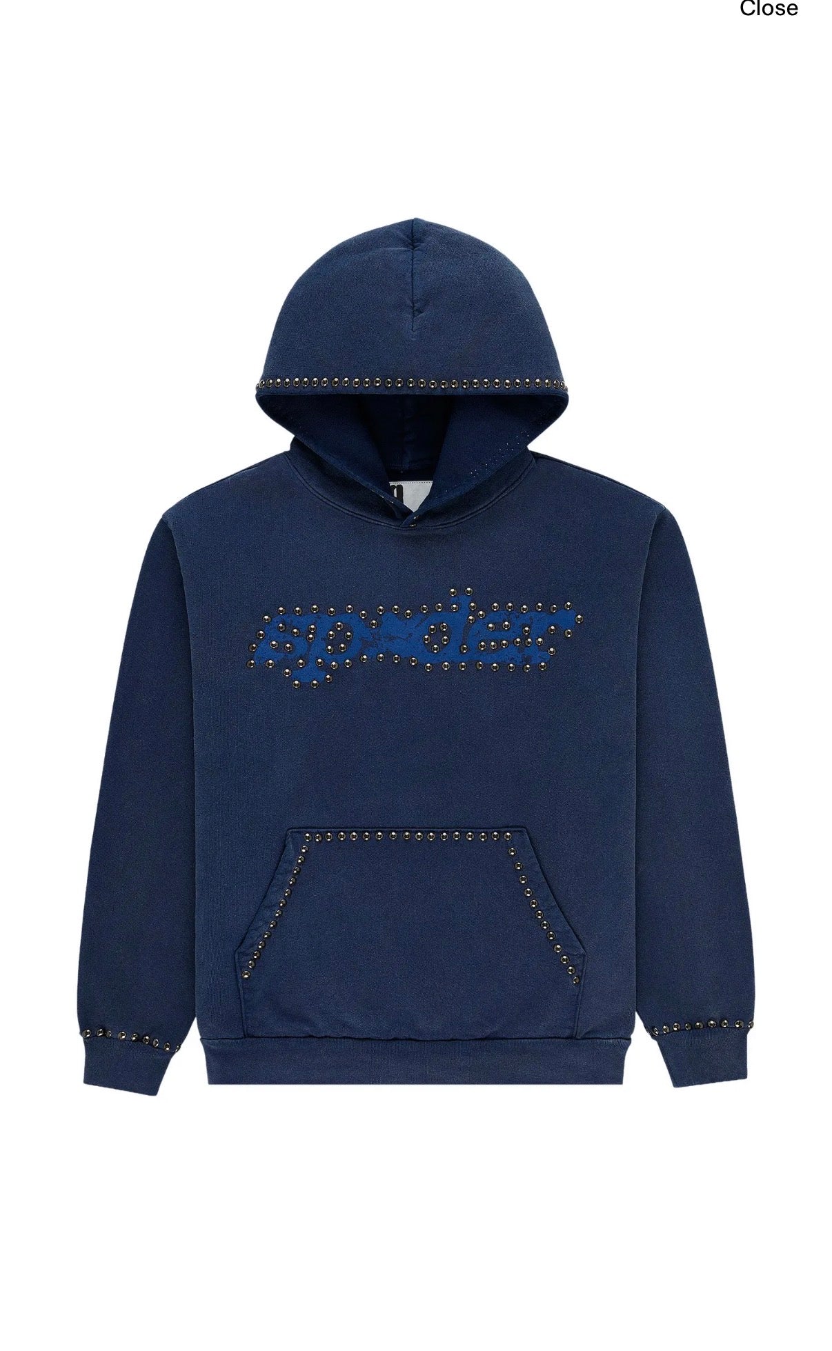 Sp5der Punk V3 Studded Hoodie 'Blue'