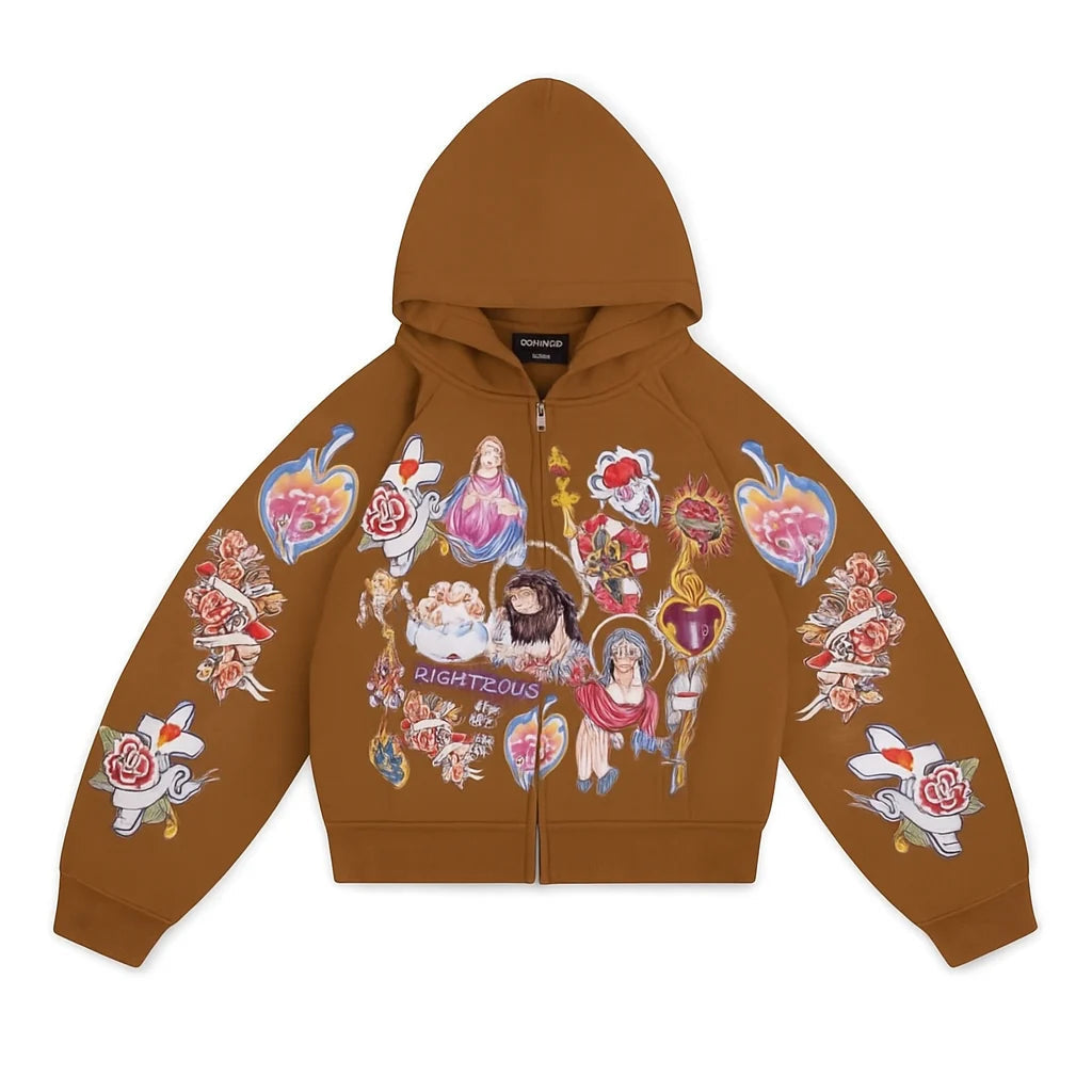 ‘BROWN’ RISEN KING RIGHTEOUS ZIP-UP