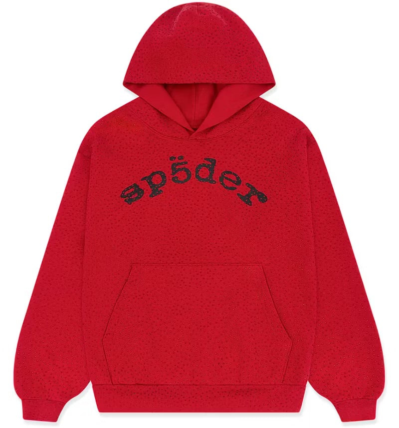 RED VVS HOODIE *RHINESTONE*