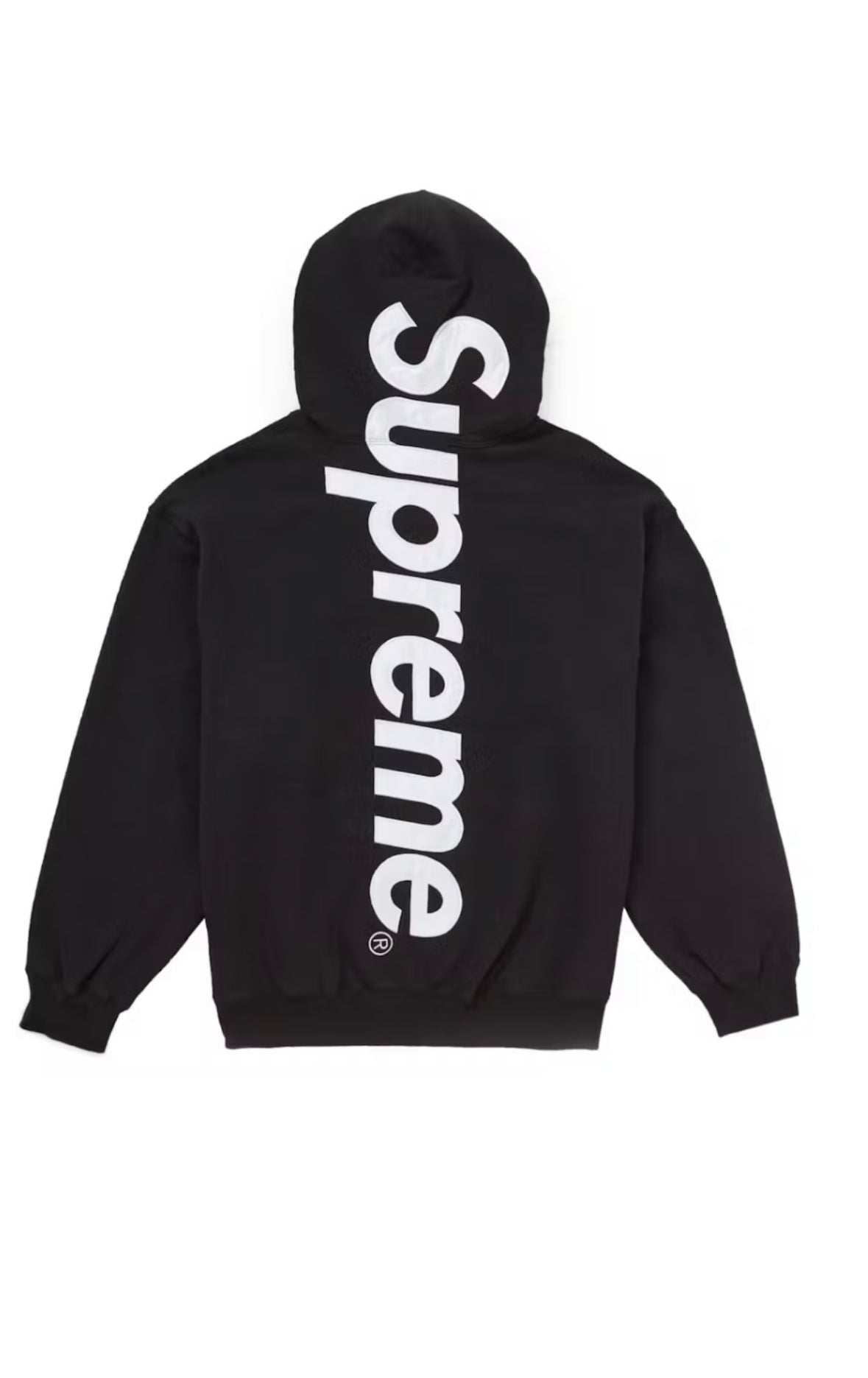 BLACK SUPREME APPLIQUE HOODIE