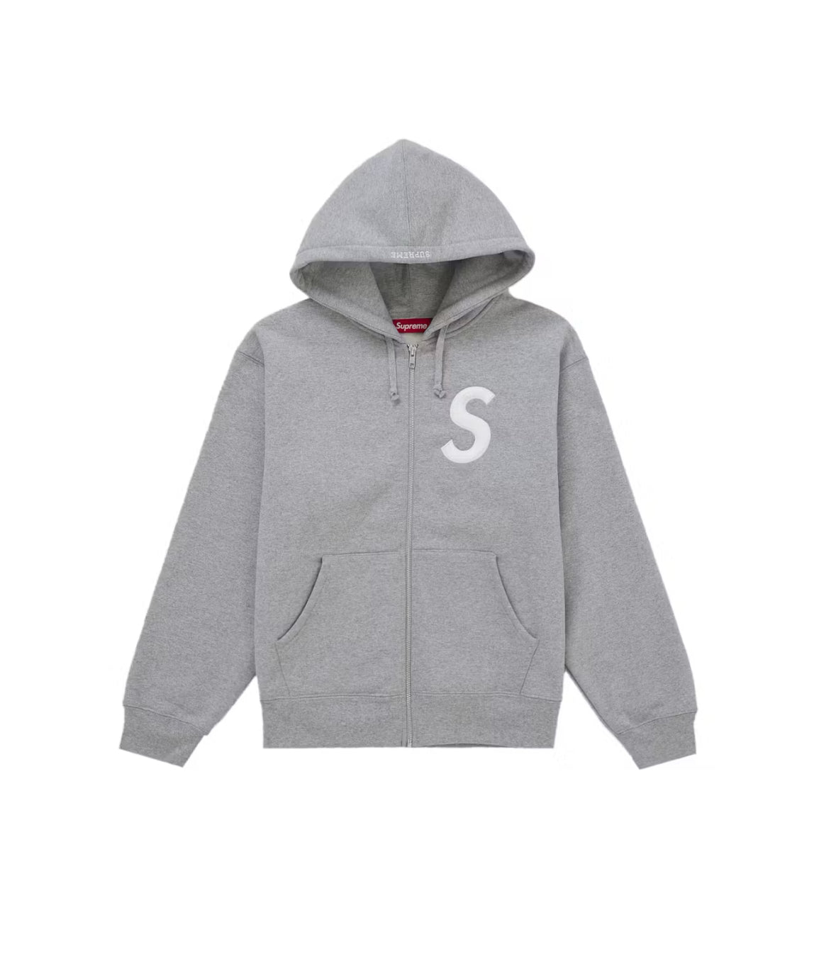GREY SUPREME S LOGO ZIP UP