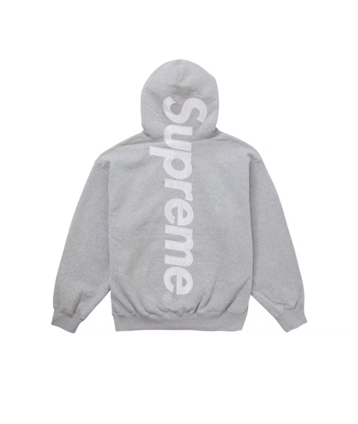 GREY SUPREME APPLIQUE HOODIE