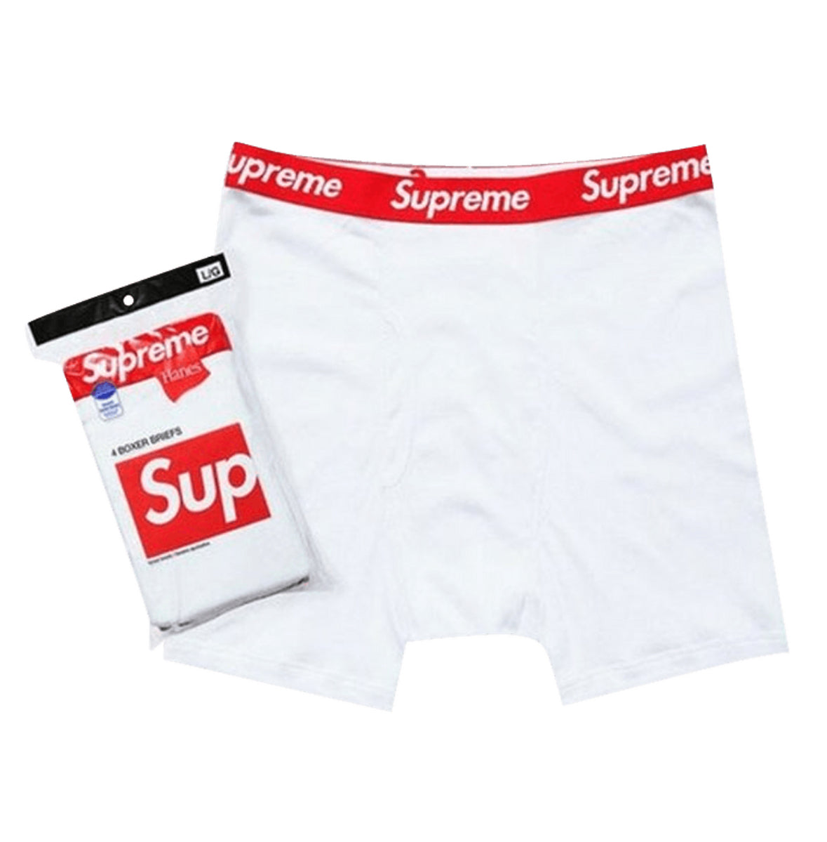 WHITE SUPREME BOXERS (4 PACK)